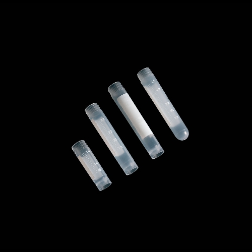 Cryotubes à pas de vis externe gradués et bande. non stérile
